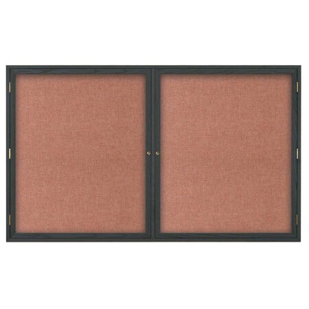 United Visual Products Double Door Indoor Enclosed Easy Tack Bo UV331EZ-GREEN-GOLD